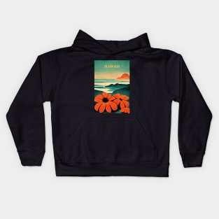 Hawaii Retro Travel Kids Hoodie